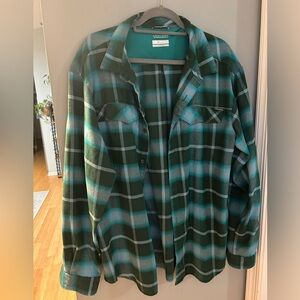 Columbia Green Plaid Button-Up Shirt